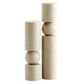 FULCRUM CANDLESTICK TRAVERTINE