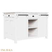 OM Double-sided kitchen island with pine top in classic style