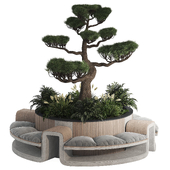 Concrete Flowerpot with Bench 14