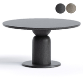 Mila Contemporery Round Wooden dining table Refined Black