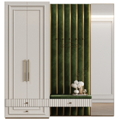 Hallway in Neoclassical style 22 (hooks, shoe rack, mirror)