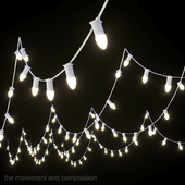Editable garland of white candles