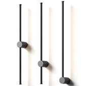 Create white - Linear metal sconce - black set