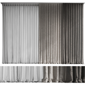 Linen curtains with even folds