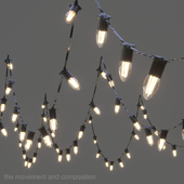 Editable garland of black candles