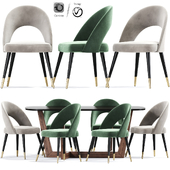 Rossini Bottle Green Dining Chair Table
