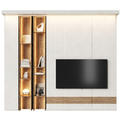 TV wall with shelving