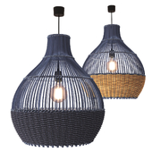 Blue Rattan Chandelier Pendant