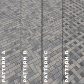 Set of four textures of gray elongated tiles 4319