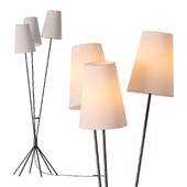 Renwick - 3 light linen and bronze floor lamp