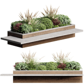 Bench with Plants - Urban Furniture 08