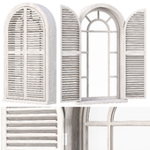 Wooden arch window with shutters V2 / Деревянное арочное окно со ставнями
