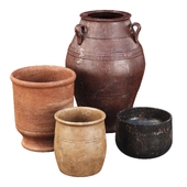 Outdoor Decorative Vases set V2 / Набор декоративных ваз с горшками