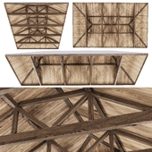 Wooden Ceiling V8 / Деревянный потолок с балками