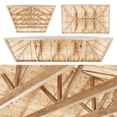 Wooden Ceiling V9 / Деревянный потолок с балками