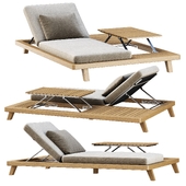 Sanday Chaise Lounge with Table / Деревянный шезлонг с столиком