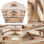 Wooden Ceiling V14 / Деревянный потолок с балками