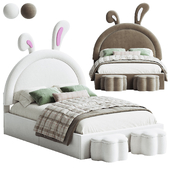 Amyerra Upholstered Velvet Rabbit Bed