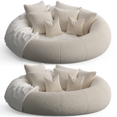 Snuggle cream boucle round nest sofa