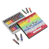 A set of acrylic paints for artists