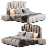 Upholstered Wingback Bed