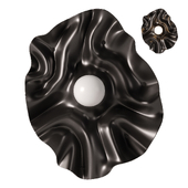 Black contemporary folded ceramic wall sconce