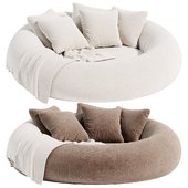 Snuggle Cream Boucle Round Nest Sofa