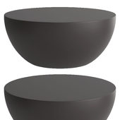 Modern Fiberglass Black Drum Coffee Table