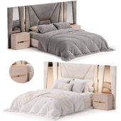 Alodia Luxury Bedstead with Mirror & Golden Detailing