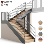 Corner staircase with storage space