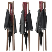 Wooden freestanding coat rack