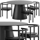 Circula Dining Table and Chair Inge