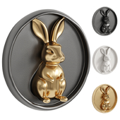 Rabbit wall hanging sculpture
