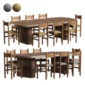 Swedish Beech Dining Chairs  and  Eros Solid Oak Dining Table