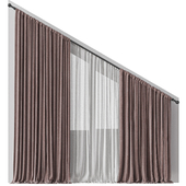 Beveled attic curtains 1