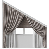 Beveled attic curtains 3