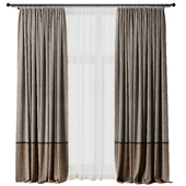 Curtain with rod 17 brown patterned curtain HBH