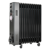 NRG Oil Filled Radiator Portable 11 Fin Electric Heater with Timer