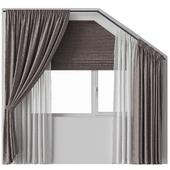 Beveled attic curtains 10