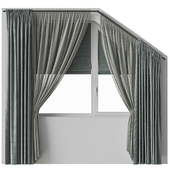 Beveled attic curtains 11