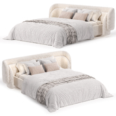 Avis Velvet Curved Headboard Modern Bed