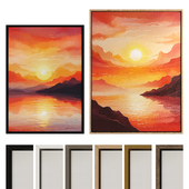 Abstract painting art Sunrise