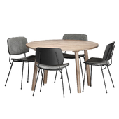 Soborg chair steel base and dining table taro