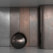 Flat old metal material set