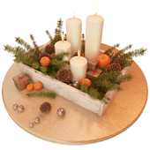 Rustic christmas tray decor