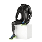 Athletic Headless Male Sitting Mannequin