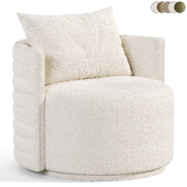 Buddy Swivel Chair Black & White Boucle