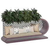 Green Benches With plants 129