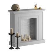 Decorative fireplace with candles