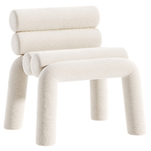 Beige Velvet Accent Chair